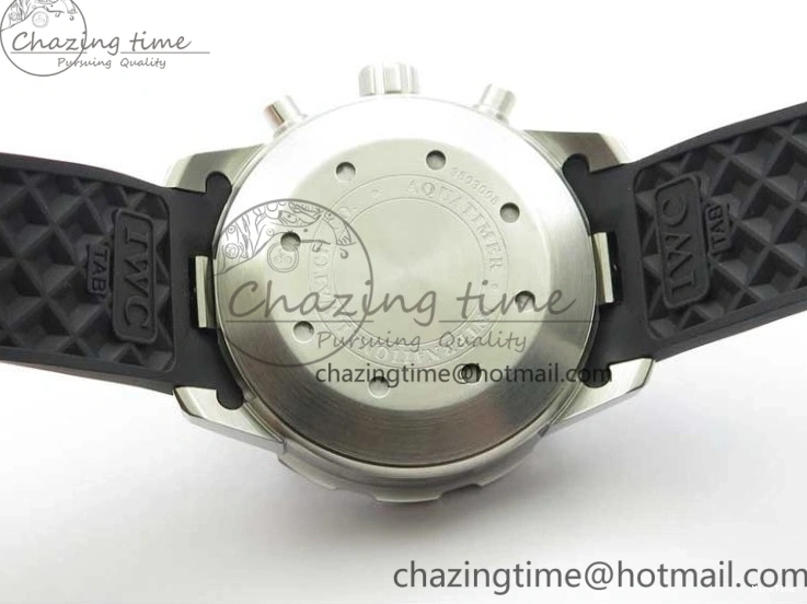 MIROTIME 0305 Aquatimer Chrono IW376702 SS BLS 1:1 Best Edition Black Dial on Black Rubber Strap A WellDesigned 7105